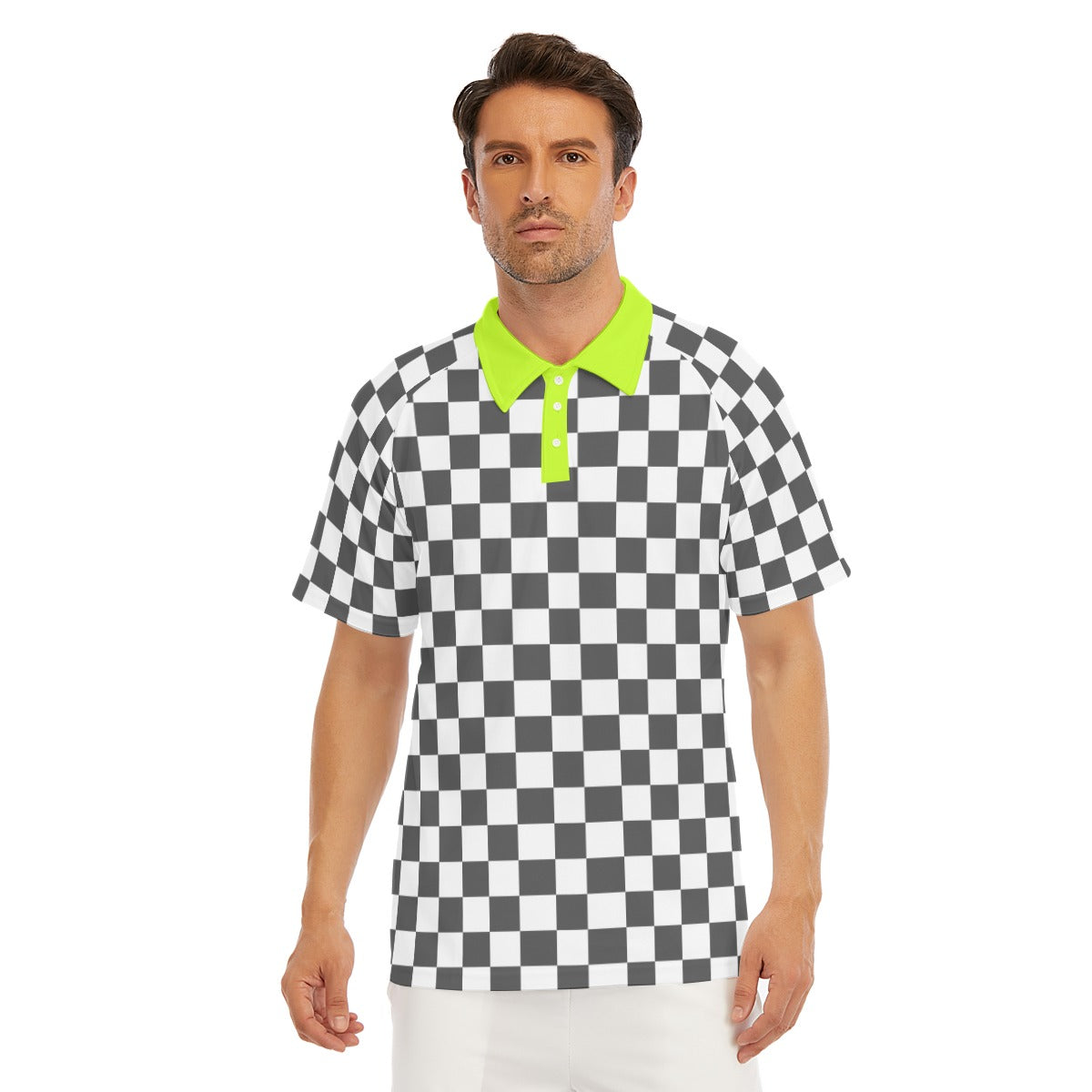 checkered golf shirt