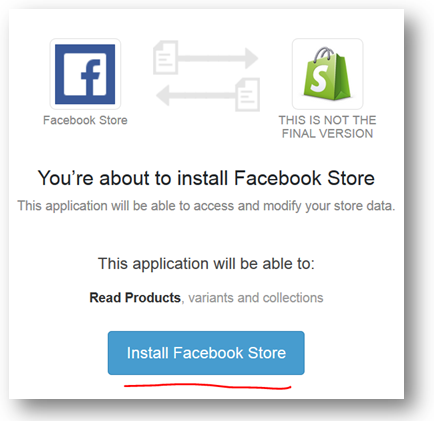Adding facebook store in Shopify