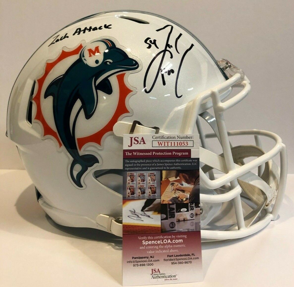 Zach Thomas Autographed Miami Dolphins Flash Teal Full Size