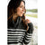Touch Of Color Striped Cowl Neck Sweater
