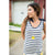 Striped Front Tie Top Tank