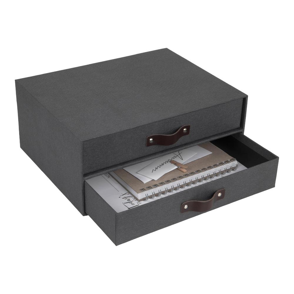 Bigso BIRGER Drawer Box 2 compartments - Black Canvas