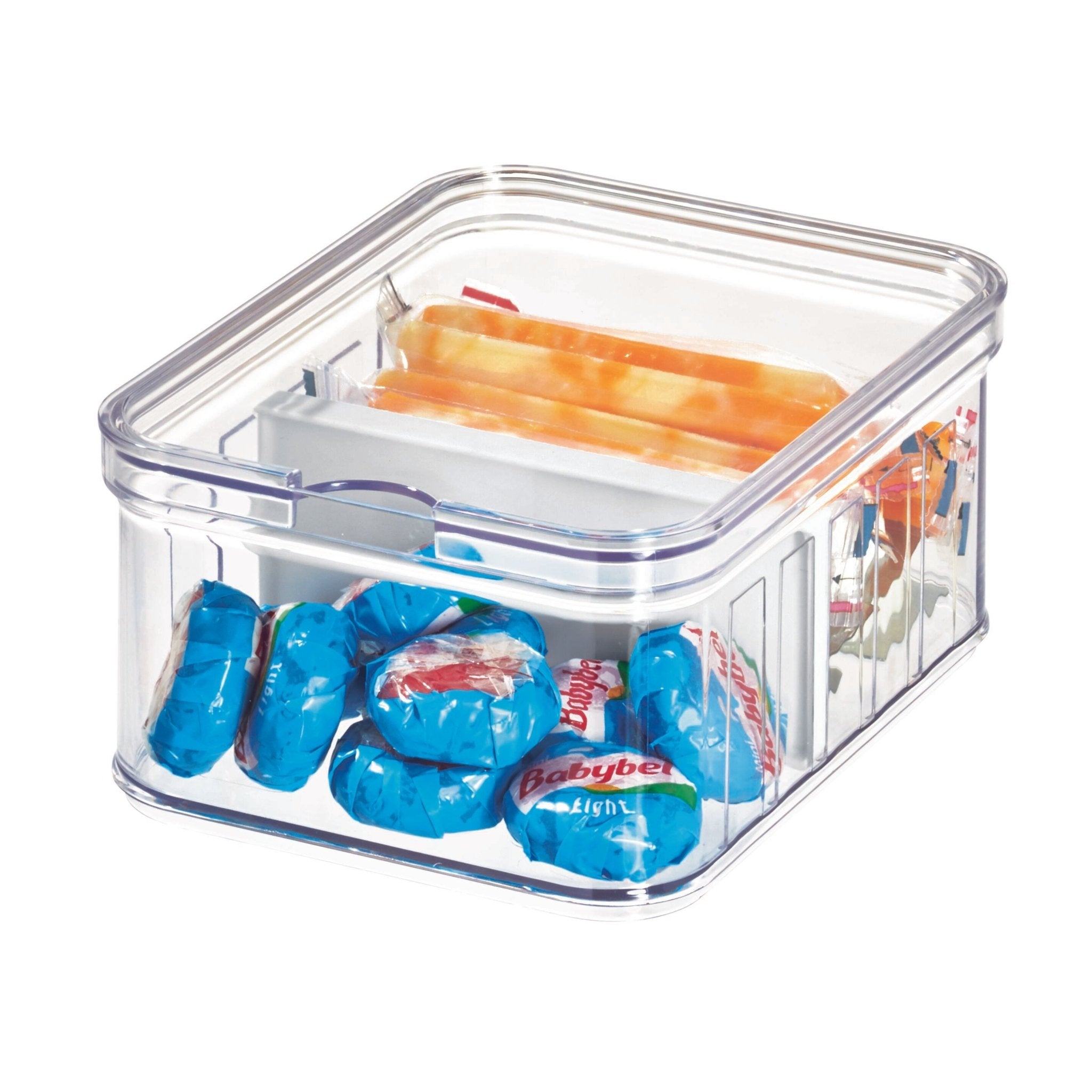 Idesign crisp storage container with partition clearly small