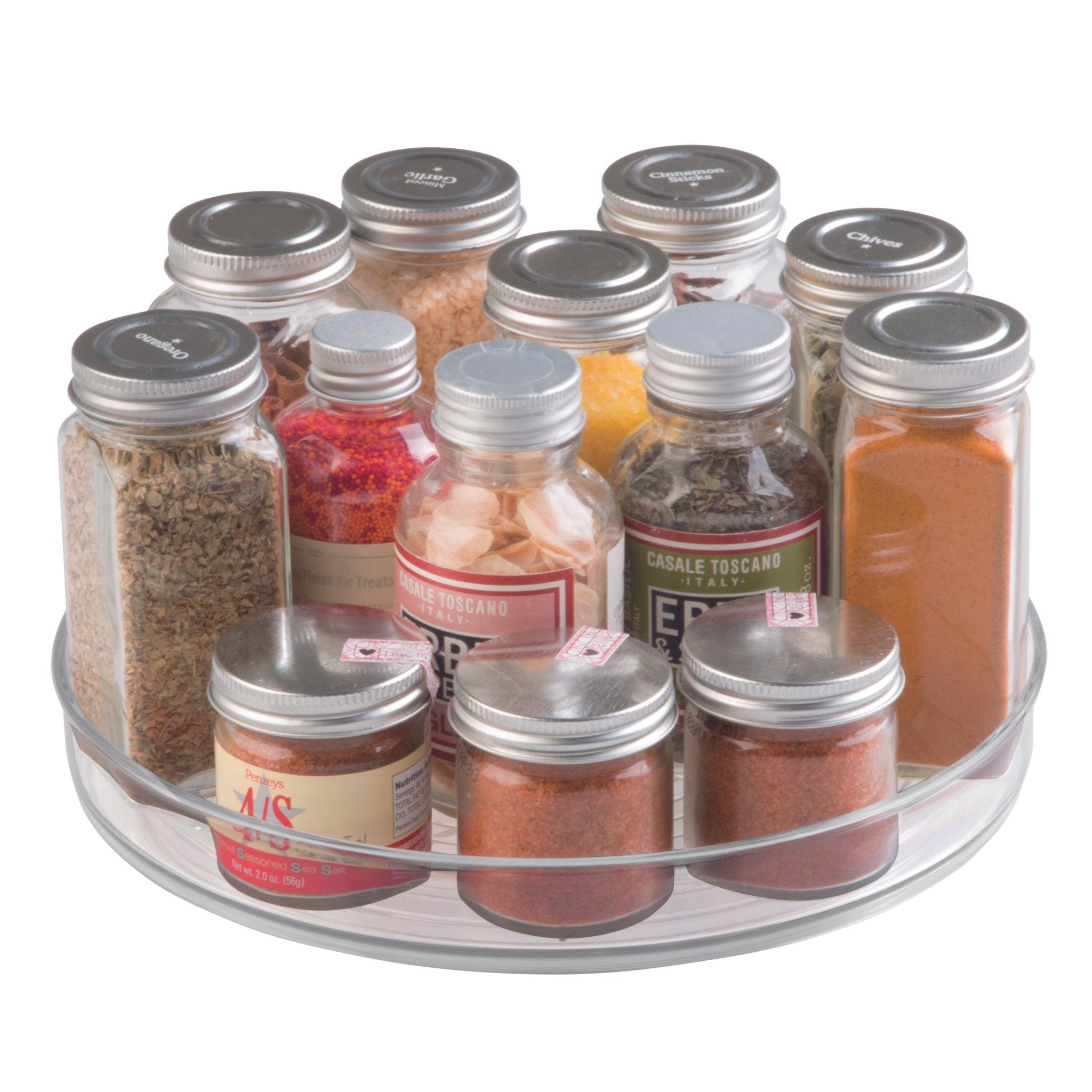 idesign linus - rotated lazy susan clear - 23cm x 4cm - BINS AND BOXES