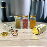Spice Jars CUBE Gold - Set 12 pcs.