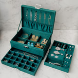 Jewelry box with green green open