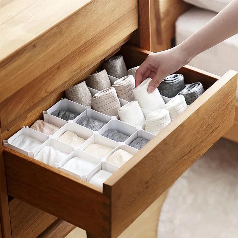 Drawer divider white honeycomb - set 6 pieces - - BINS AND BOXES