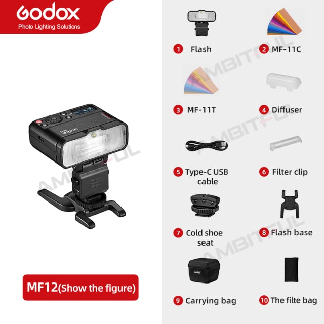 Godox MF12 K2 Macro Flash 2.4G wireless Speedlite For Canon Nikon Sony Fujifilm 