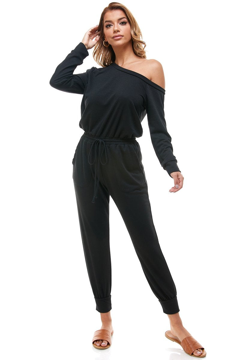 off shoulder jumpsuit long sleeve