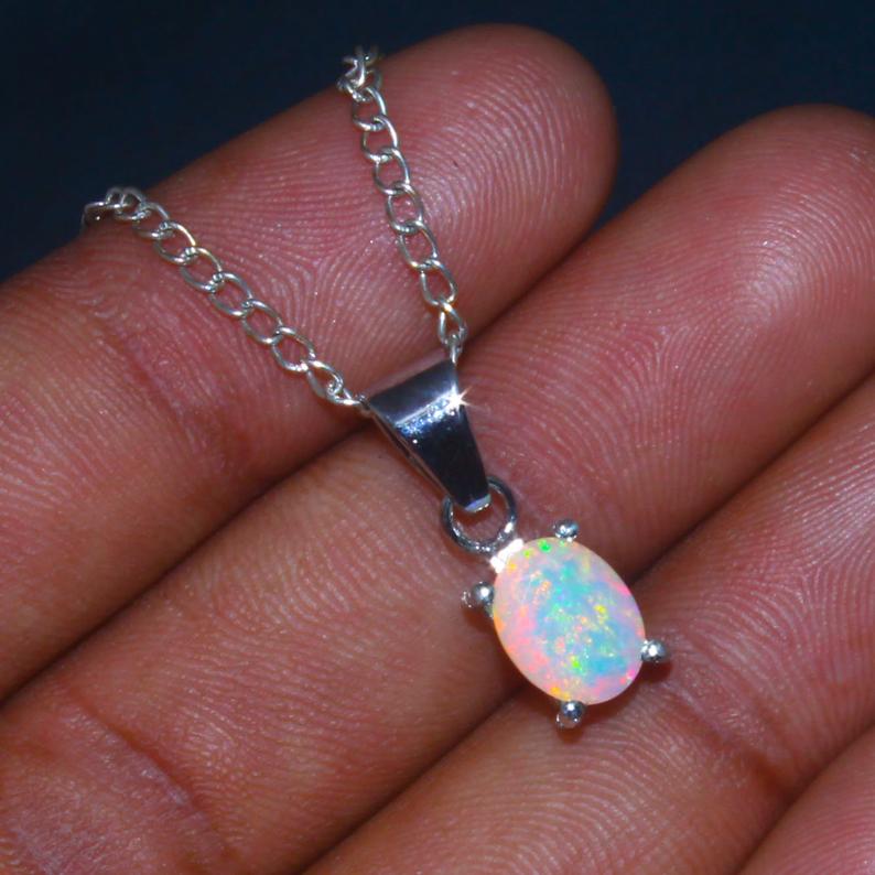 ethiopian black opal necklace