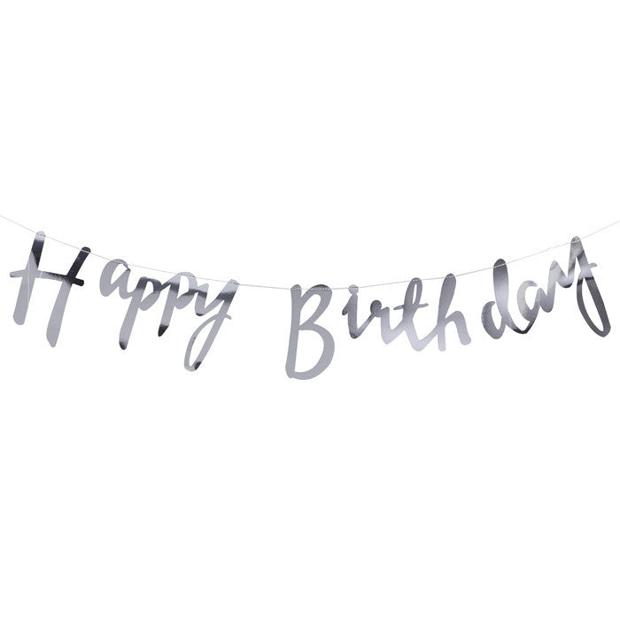 Corroderen horizon Vooruitgang Slinger Happy Birthday zilveren letters | Funny Fun Goods