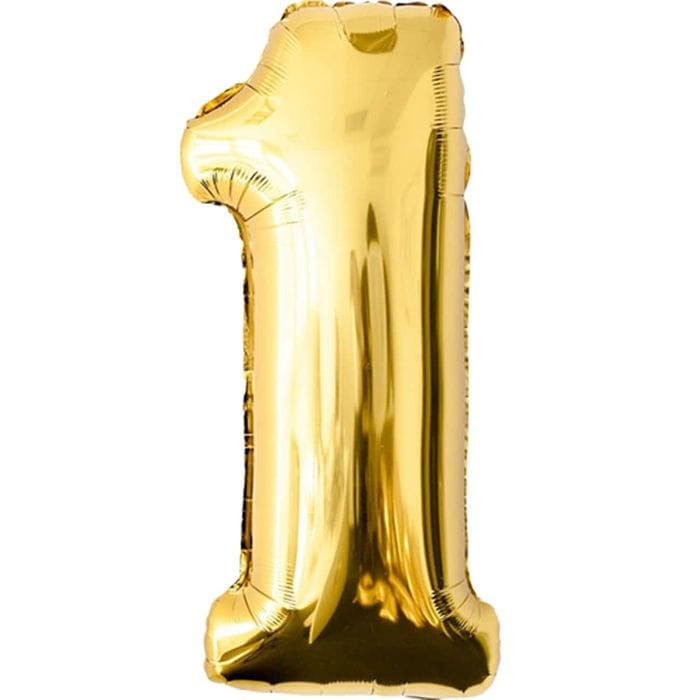 geschenk verjaardag Kabelbaan Folie ballon goud 86 cm nummer 1 | Funny Fun Goods