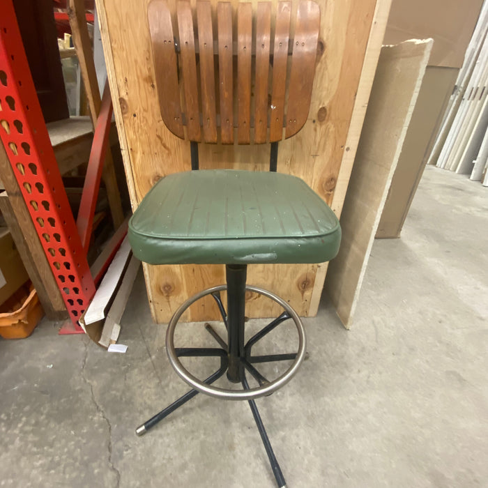Mid-Century Modern Slat Back Barstool