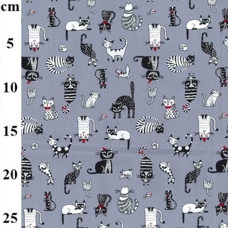 Rose & Hubble Crazy Cat Print 100% Cotton Fabric – CraftsFabrics