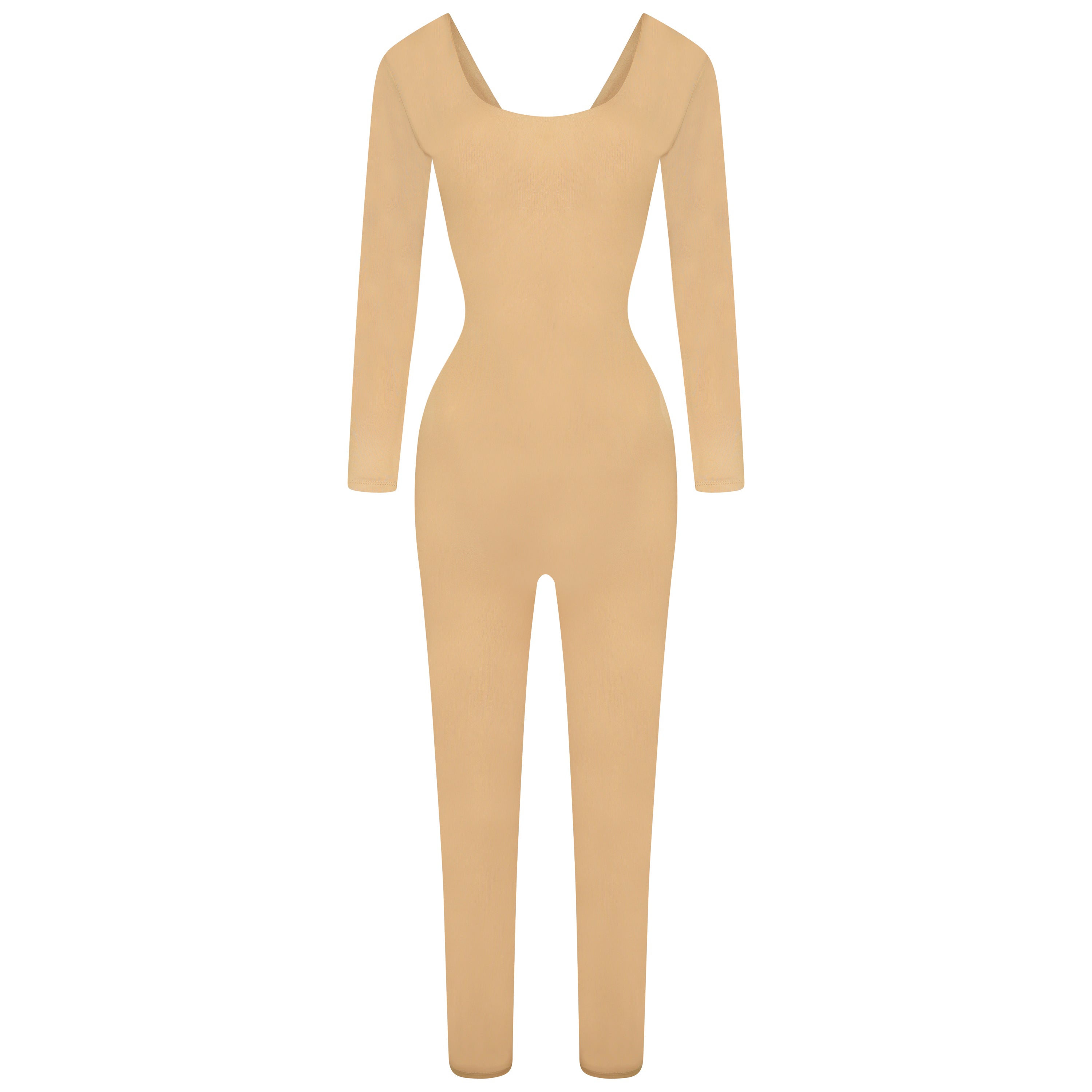 beige unitard jumpsuit