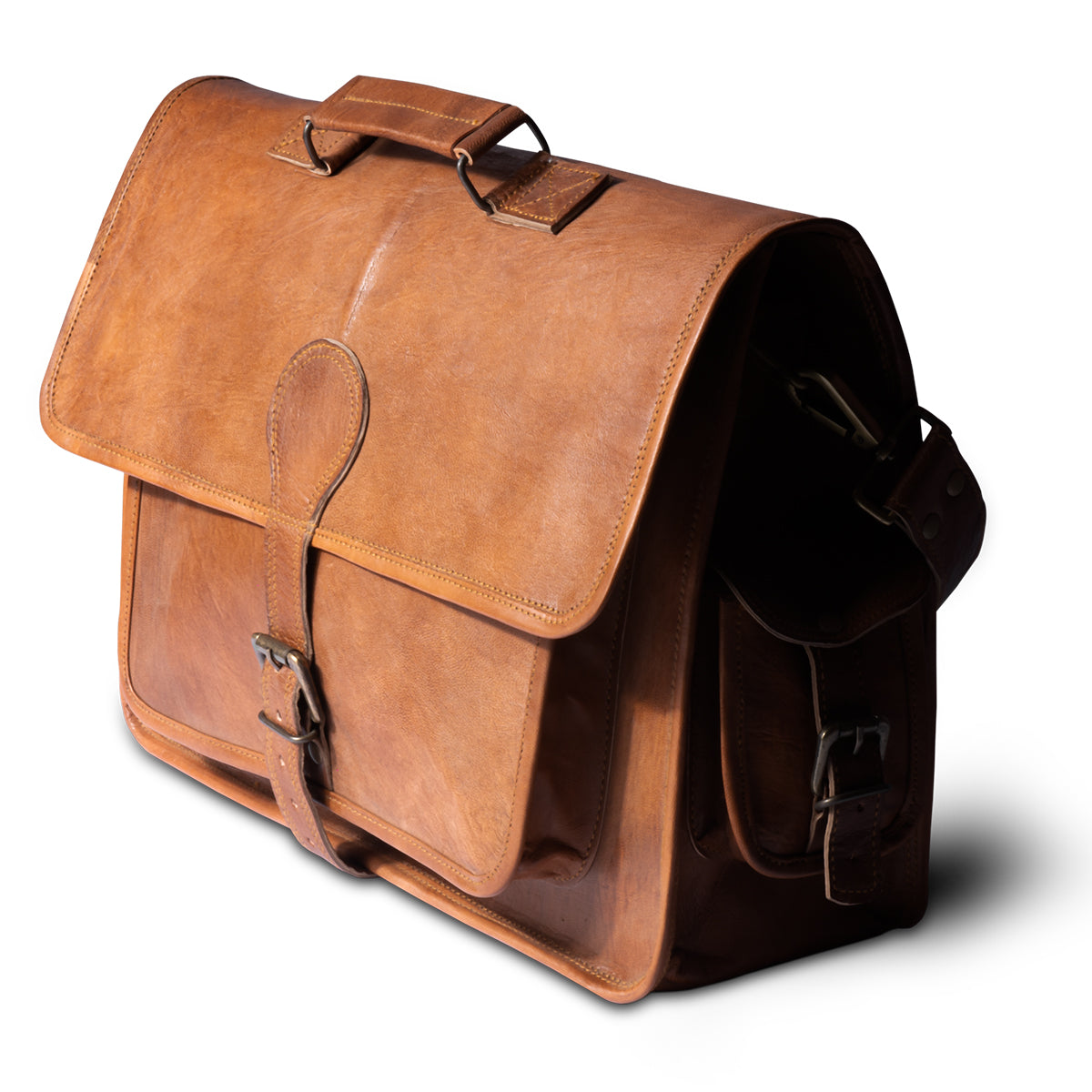 classic leather messenger bag