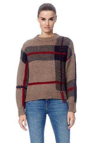 Sivan Plaid Sweater by 360Cashmere at Jophiel