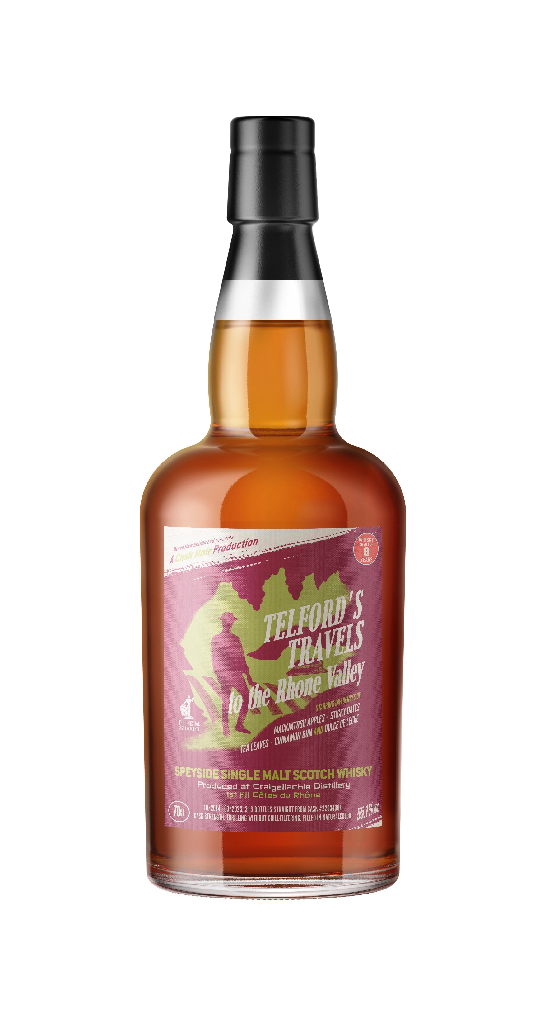 Craigellachie 8 Year Old Cask Noir Telfords Travels to The Rhone Valley Single Malt Scotch Whisky - 70cl 55.1%