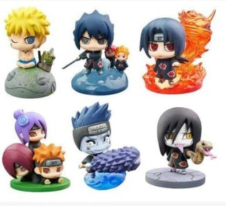 Hot 6pcs Q Version Naruto Uchiha Sasuke Uchiha Madara Orochimaru Itach Apoptoy