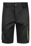 BERMUDAS BICOLOR MULTIBOLSOS em Preto-Preto/Verde-34-RAG-Tailors-Fardas-e-Uniformes-Vestuario-Pro