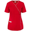 Bata poliéster / algodão com molas de pressão de senhora-Deep Red-XS-RAG-Tailors-Fardas-e-Uniformes-Vestuario-Pro