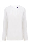 Blusa de senhora com colarinho plissado Manga Comprida-Branco-XS-RAG-Tailors-Fardas-e-Uniformes-Vestuario-Pro