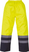 Calças de alta visibilidade impermeáveis-Hi Vis Amarelo / Azul Marinho-S-RAG-Tailors-Fardas-e-Uniformes-Vestuario-Pro