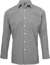 Camisa de homem com microquadrados "Vichy"-Preto-XS-RAG-Tailors-Fardas-e-Uniformes-Vestuario-Pro