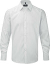 Camisa de homem de manga comprida Herringbone-Branco-S-RAG-Tailors-Fardas-e-Uniformes-Vestuario-Pro