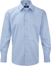 Camisa de homem de manga comprida Herringbone-Light Azul-S-RAG-Tailors-Fardas-e-Uniformes-Vestuario-Pro