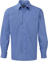 Camisa de homem de manga comprida em popeline-Aztec Azul-S-RAG-Tailors-Fardas-e-Uniformes-Vestuario-Pro