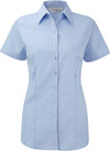 Camisa de senhora de manga curta Herringbone-Light Azul-XS-RAG-Tailors-Fardas-e-Uniformes-Vestuario-Pro