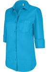 Camisa de senhora manga 3/4-Bright Turquoise-XS-RAG-Tailors-Fardas-e-Uniformes-Vestuario-Pro