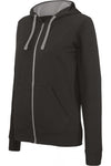 Casaco sweatshirt de senhora com capuz em contraste-Preto / Fine Grey-XS-RAG-Tailors-Fardas-e-Uniformes-Vestuario-Pro