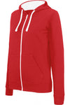 Casaco sweatshirt de senhora com capuz em contraste-Vermelho / Branco-XS-RAG-Tailors-Fardas-e-Uniformes-Vestuario-Pro