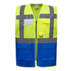 Colete Alta-Visibilidade c/ Bolsos BICOLOR ( 1/2 )-Amarelo/Azul Royal-S-RAG-Tailors-Fardas-e-Uniformes-Vestuario-Pro
