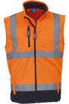 Colete Softshell de alta visibilidade-Hi Vis Laranja / Azul Marinho-S-RAG-Tailors-Fardas-e-Uniformes-Vestuario-Pro