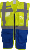 Colete de alta visibilidade Top Cool “Management”-Hi Vis Amarelo / Royal Azul-S-RAG-Tailors-Fardas-e-Uniformes-Vestuario-Pro