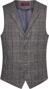 Colete de homem Memphis-Grey Castanho Check-S-RAG-Tailors-Fardas-e-Uniformes-Vestuario-Pro