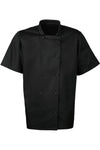 Jaleca de chef unissexo de manga curta-Preto-XS-RAG-Tailors-Fardas-e-Uniformes-Vestuario-Pro