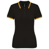 Polo Senhora c\Friso as Riscas-Preto/Amarelo-XS-RAG-Tailors-Fardas-e-Uniformes-Vestuario-Pro