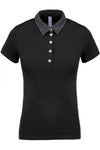 Polo de senhora jersey bicolor-Preto / Dark grey heather-XS-RAG-Tailors-Fardas-e-Uniformes-Vestuario-Pro