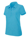 Polo de senhora manga curta mélange-Tropical Azul Heather-XS-RAG-Tailors-Fardas-e-Uniformes-Vestuario-Pro