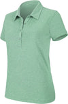 Polo de senhora manga curta mélange-Verde Heather-XS-RAG-Tailors-Fardas-e-Uniformes-Vestuario-Pro