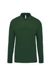 Polo piqué de manga comprida Homem-Forest Green-S-RAG-Tailors-Fardas-e-Uniformes-Vestuario-Pro