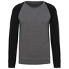 Sweatshirt BIO bicolor de homem com decote redondo e mangas raglan-Grey Heather / Black-S-RAG-Tailors-Fardas-e-Uniformes-Vestuario-Pro