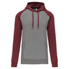 Sweatshirt com capuz bicolor de adulto-Grey Heather / Wine Heather-XS-RAG-Tailors-Fardas-e-Uniformes-Vestuario-Pro