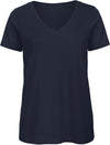 T-shirt Organic de senhora com decote em V-Azul Marinho-XS-RAG-Tailors-Fardas-e-Uniformes-Vestuario-Pro