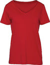 T-shirt Organic de senhora com decote em V-Vermelho-XS-RAG-Tailors-Fardas-e-Uniformes-Vestuario-Pro