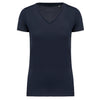 T-shirt Supima® de senhora com decote V de manga curta-Navy-XS-RAG-Tailors-Fardas-e-Uniformes-Vestuario-Pro